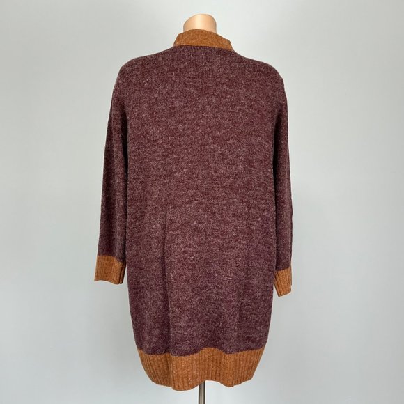 Linea Leisure by Louis Dell Olio Wine Brown Double Zip Long Cardigan size 3X - Picture 9 of 16